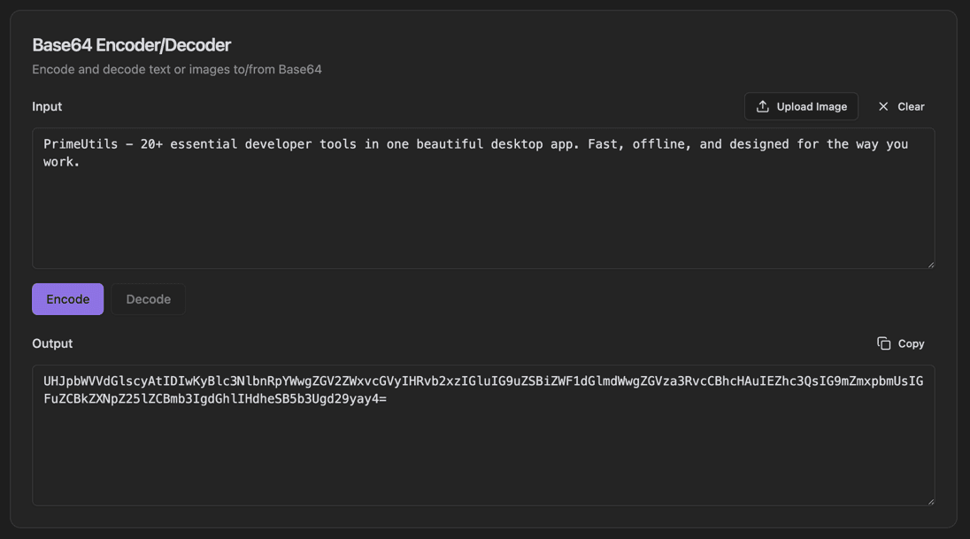 Base64 Encoder/Decoder screenshot