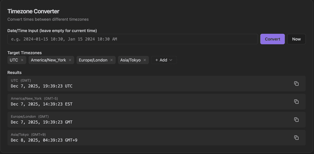 Timezone Converter screenshot