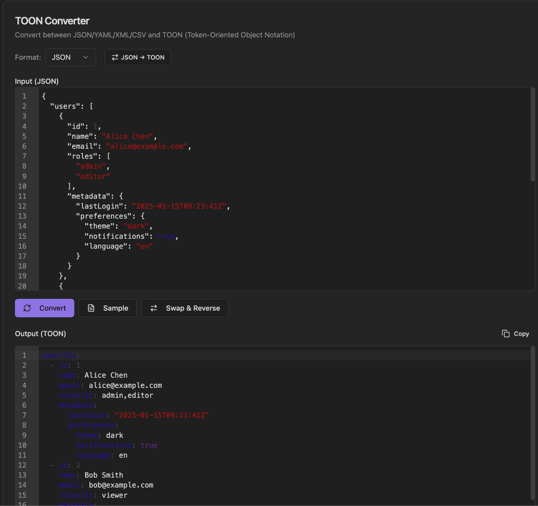 TOON Converter screenshot