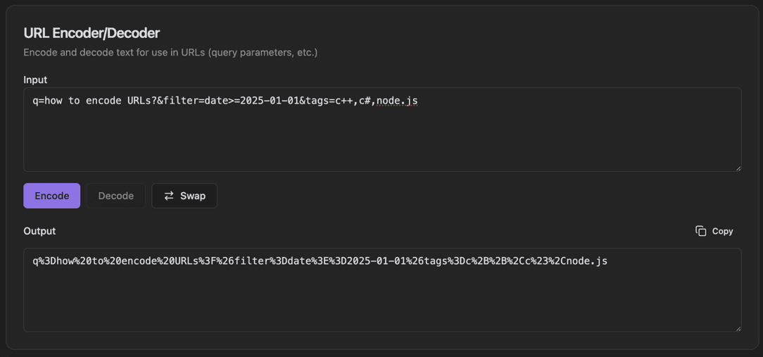 URL Encoder/Decoder screenshot